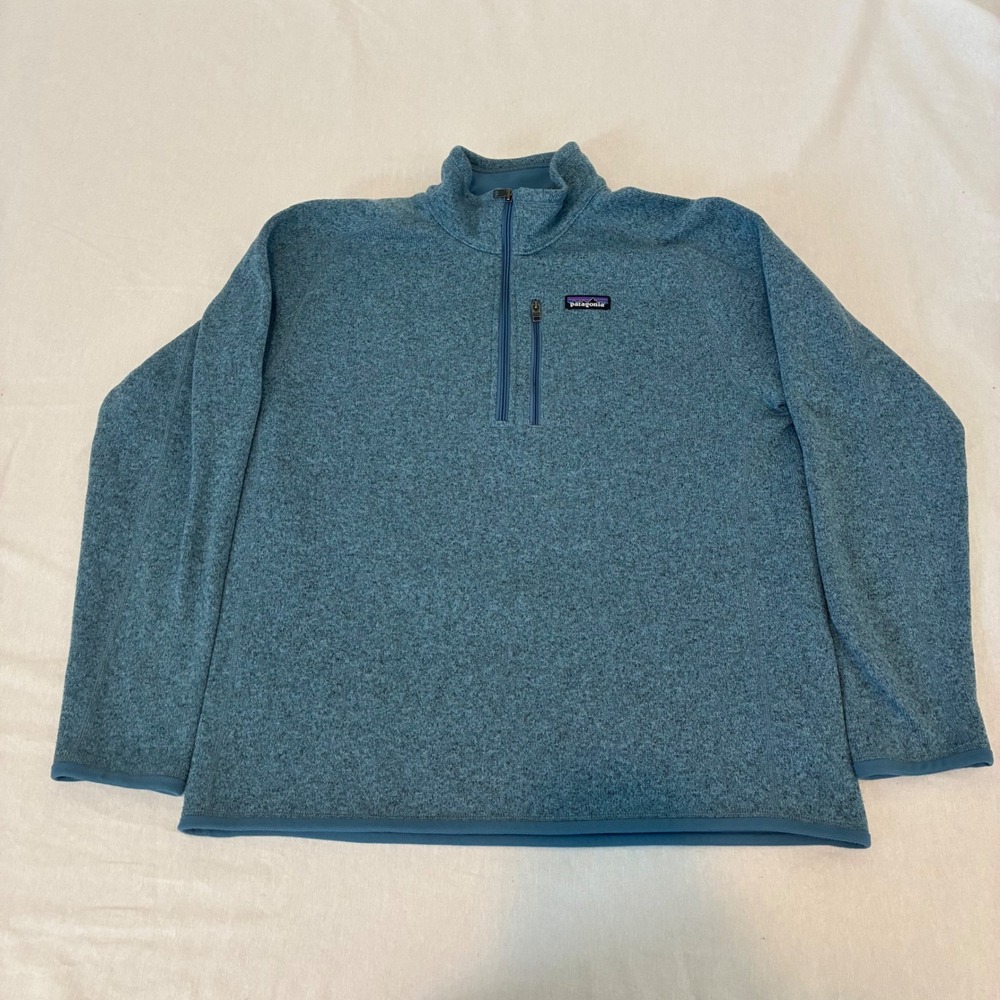 Patagonia Better Sweater Pullover Mens L Blue Quarter Zip Fleece 25523SP21